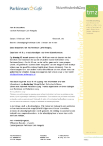 Uitnodiging Parkison cafe Hengelo